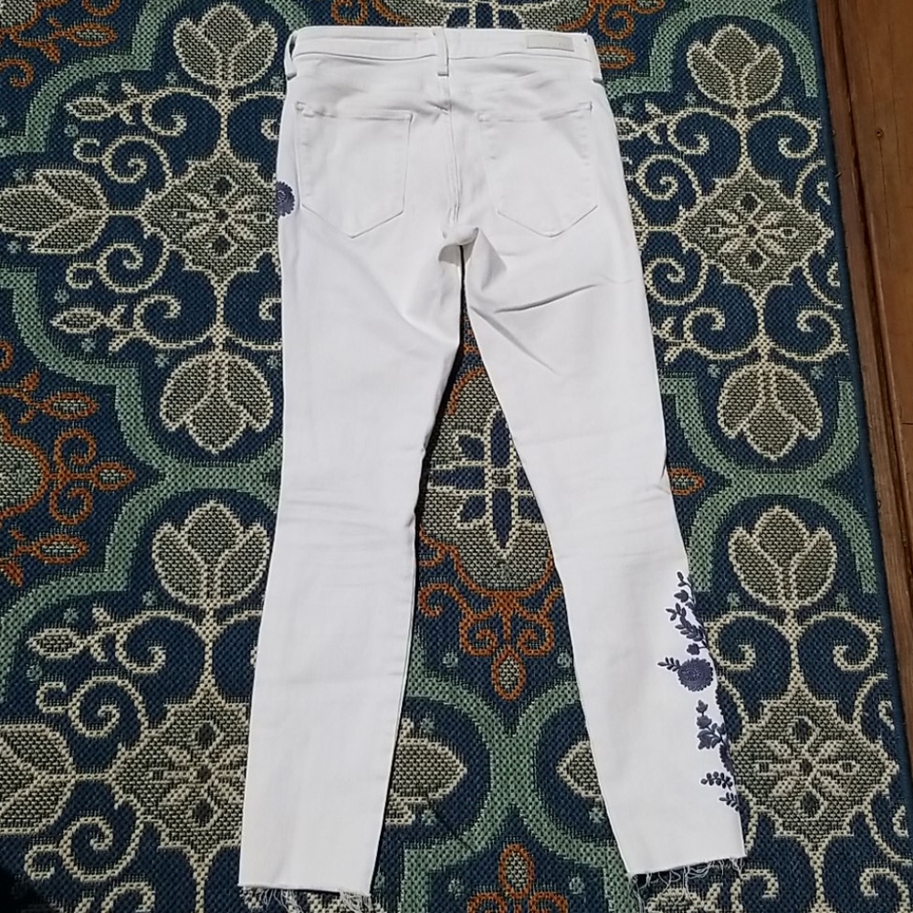 Abercrombie & Fitch Sz 00 White Embroidered Denim - Picture 5 of 5